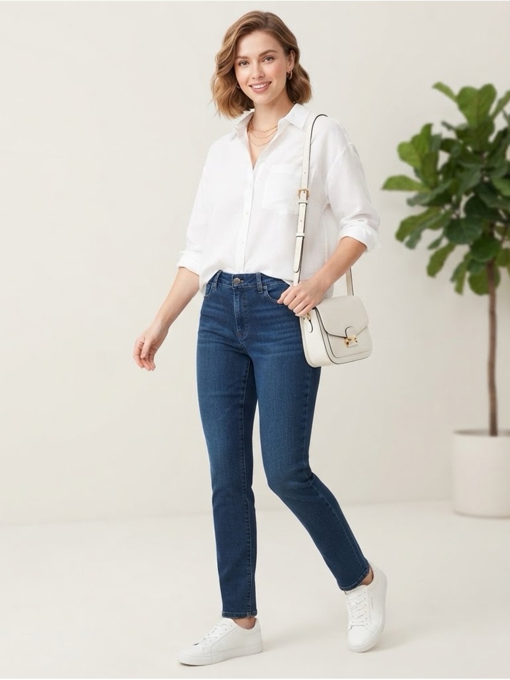 Lee Women's Straight Leg Jeans in Dark Blue